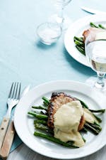 Keto pork chops with blue cheese sauce