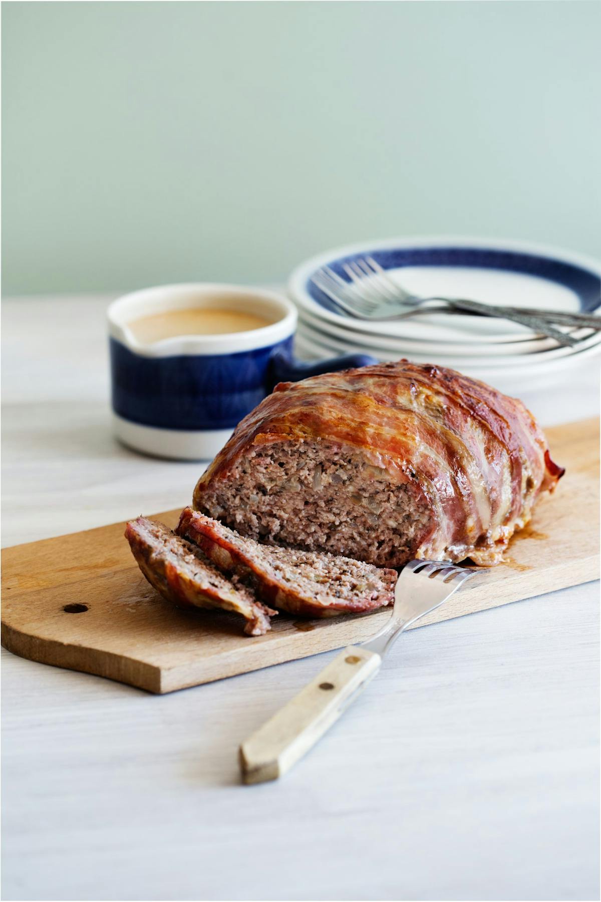 Bacon-wrapped keto meatloaf