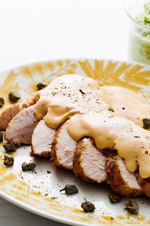 Keto turkey with cream cheese sauce