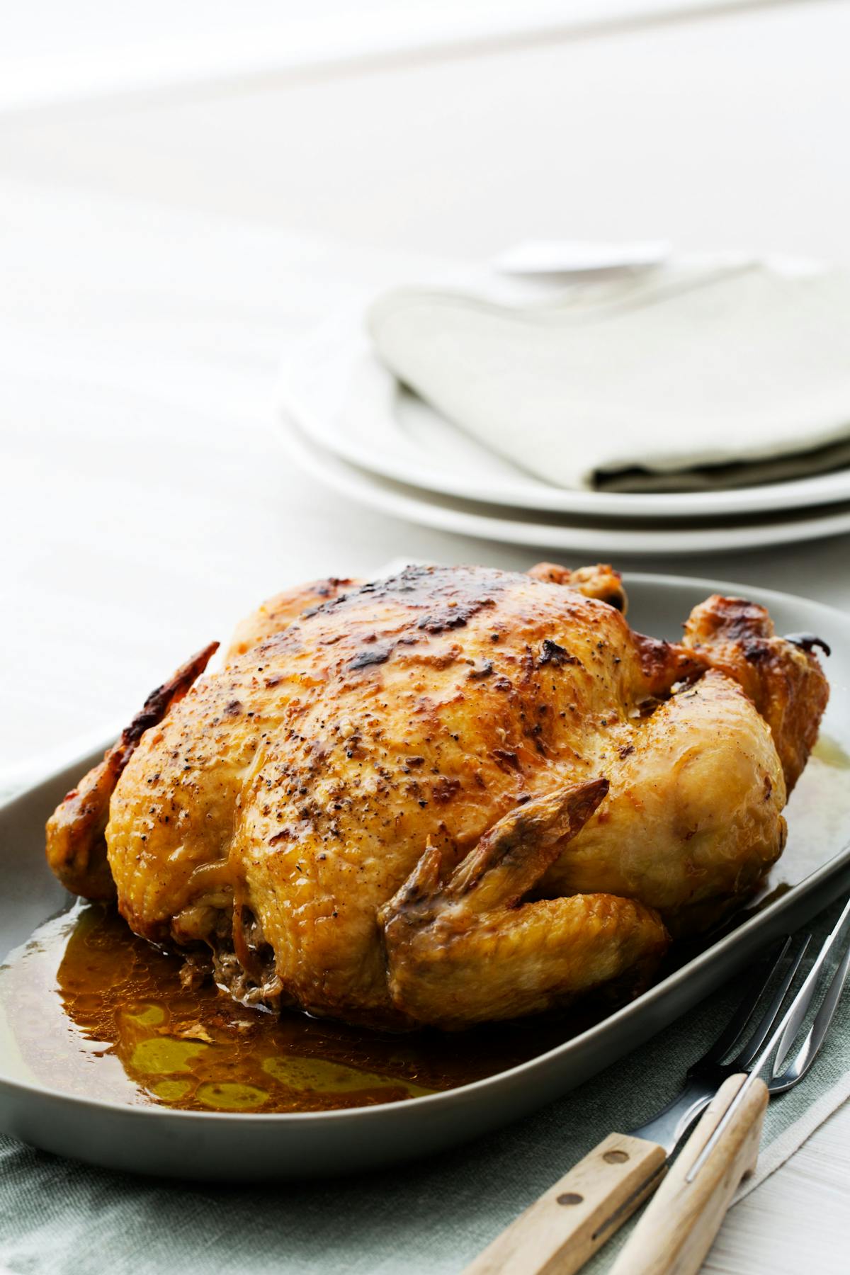 Keto roast chicken in garlic butter