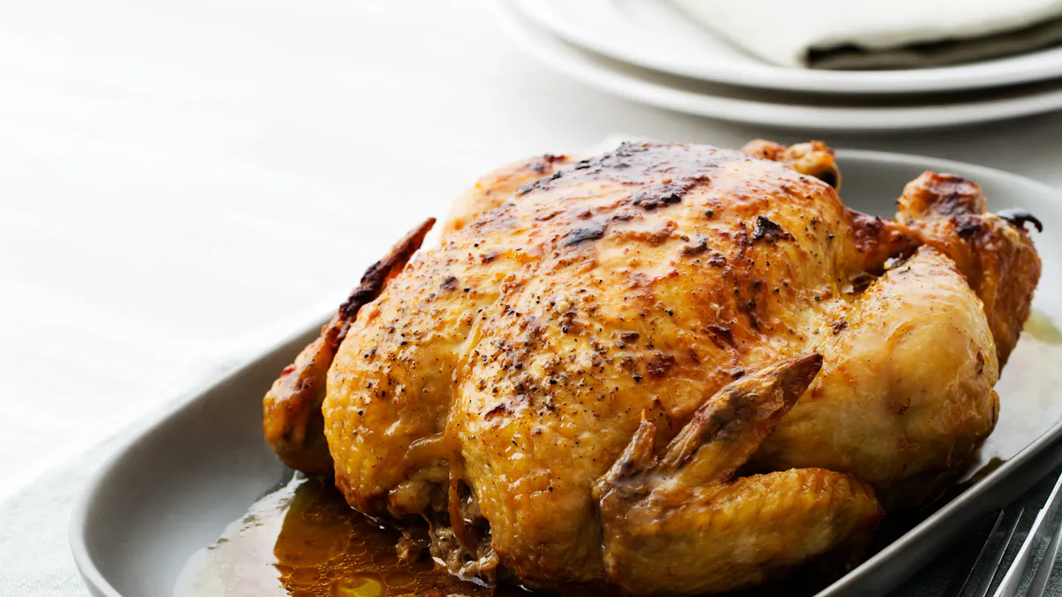 Keto roast chicken in garlic butter