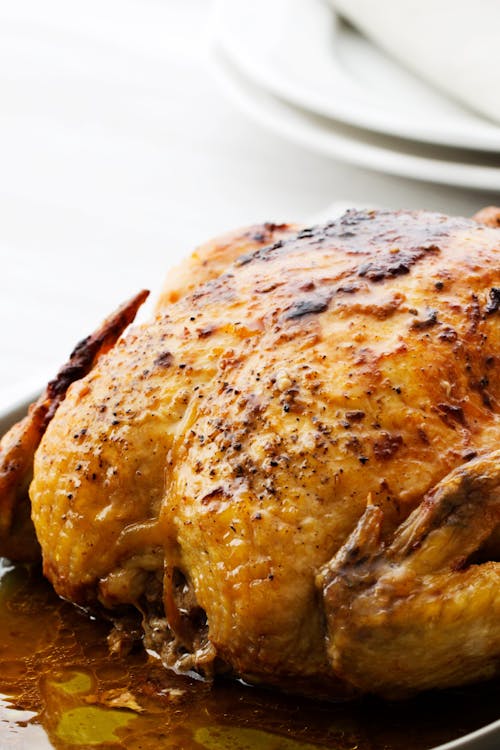 Keto roast chicken in garlic butter