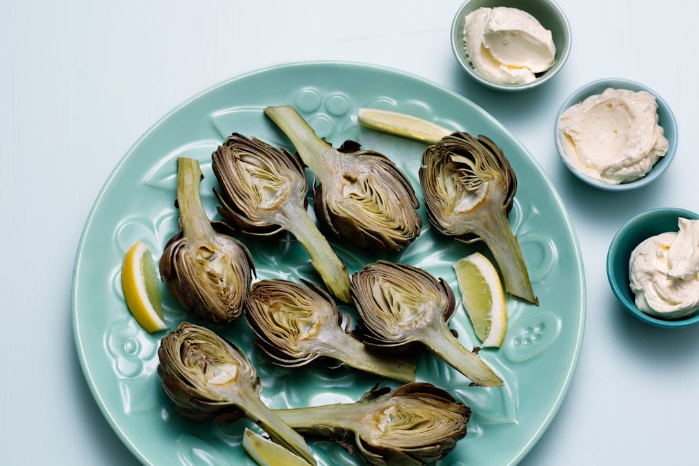 Artichokes with whipped lemon butter