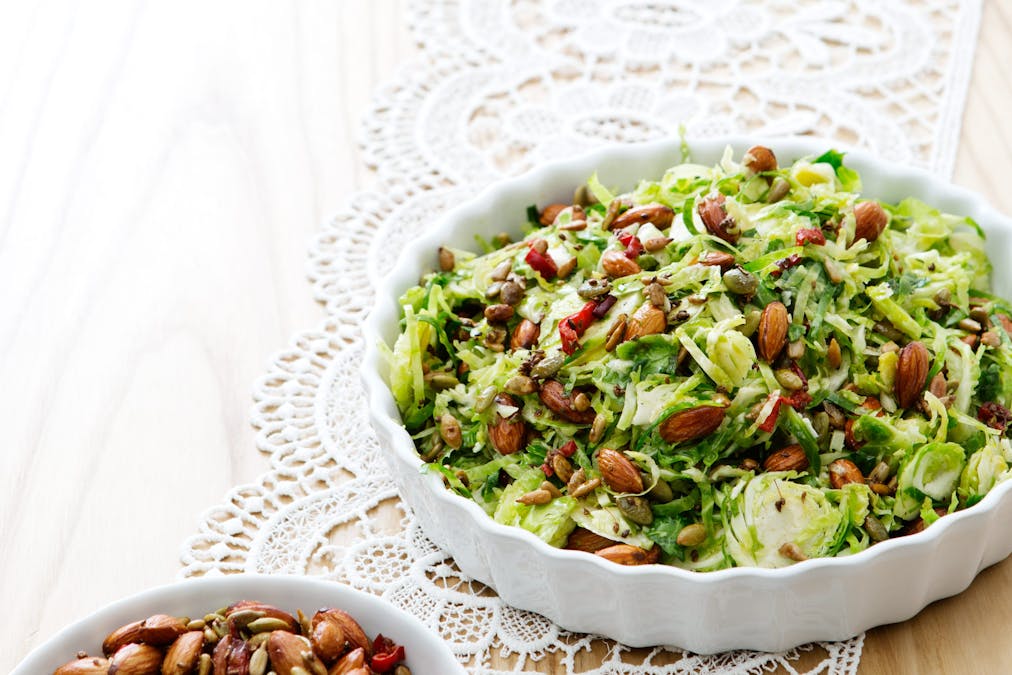 Crispy Brussels sprout salad with lemon