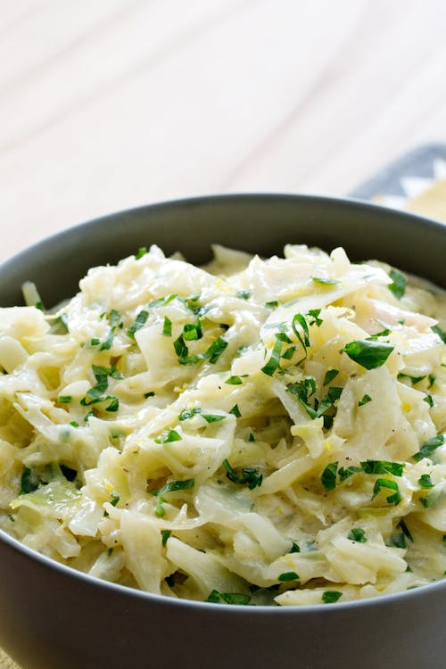 Creamed green cabbage