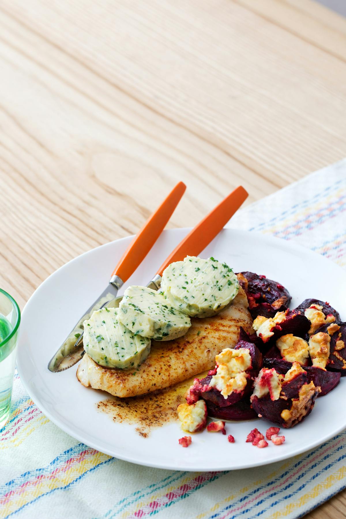 Keto fish with oven-baked beets