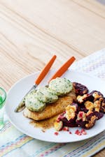 Keto fish with oven-baked beets