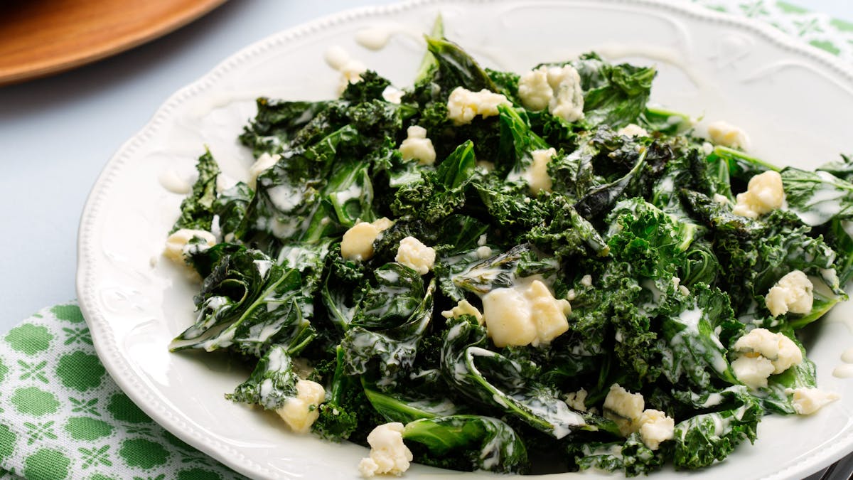 Warm keto kale salad