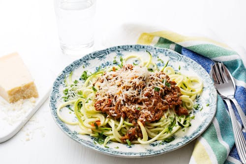 Low carb Zoodles Bolognese