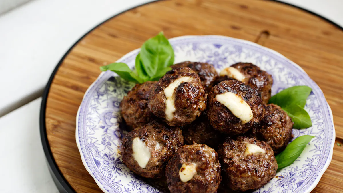 Keto mozzarella-stuffed meatballs