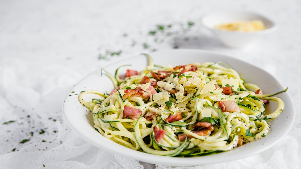 Keto carbonara with zoodles