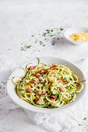 Keto pasta carbonara
