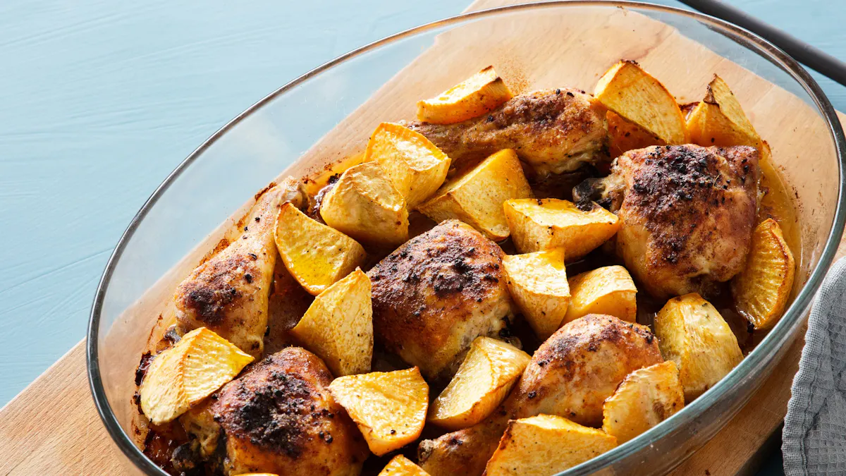 Oven-baked paprika chicken with rutabaga