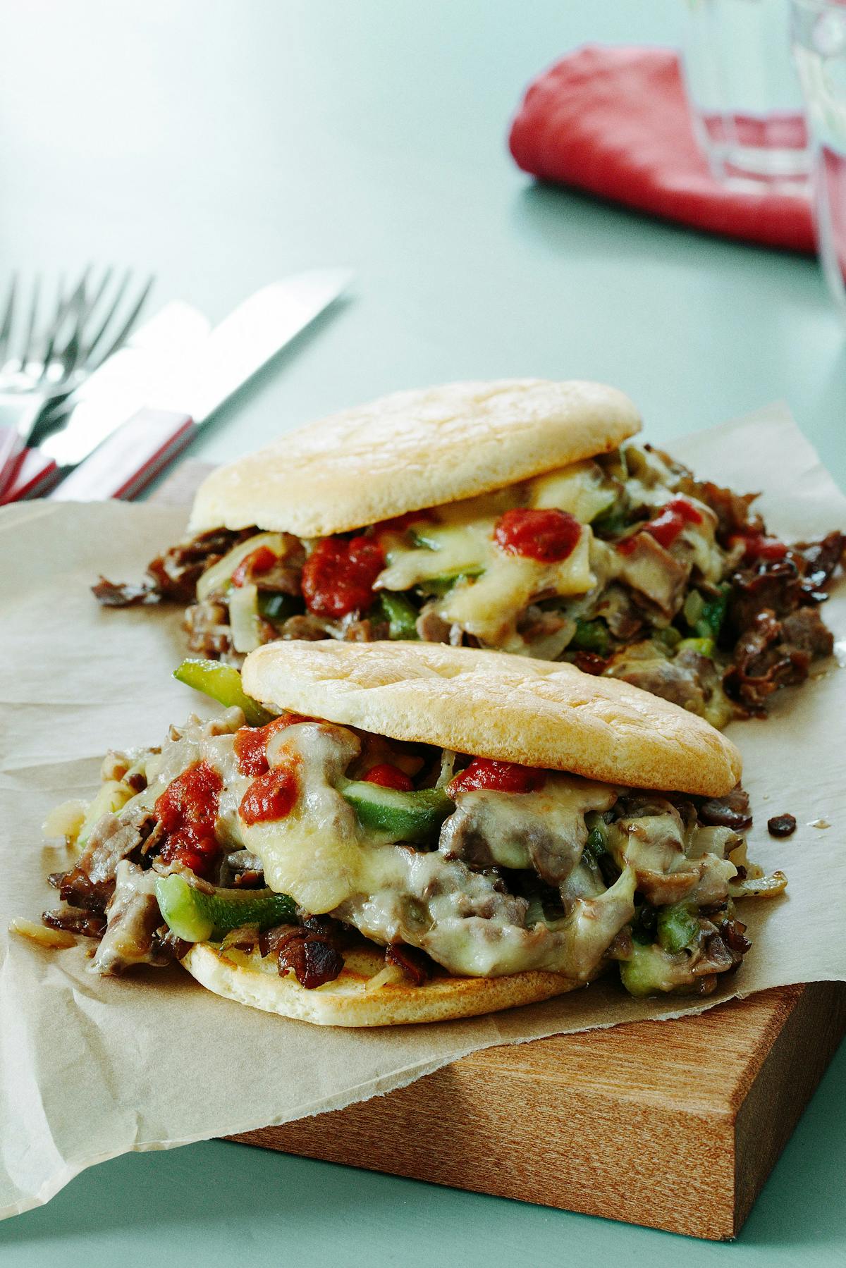Low carb Philly cheesesteak sandwich