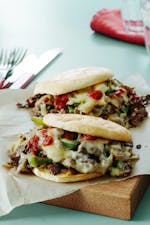 Low-carb Philly cheesesteak sandwich