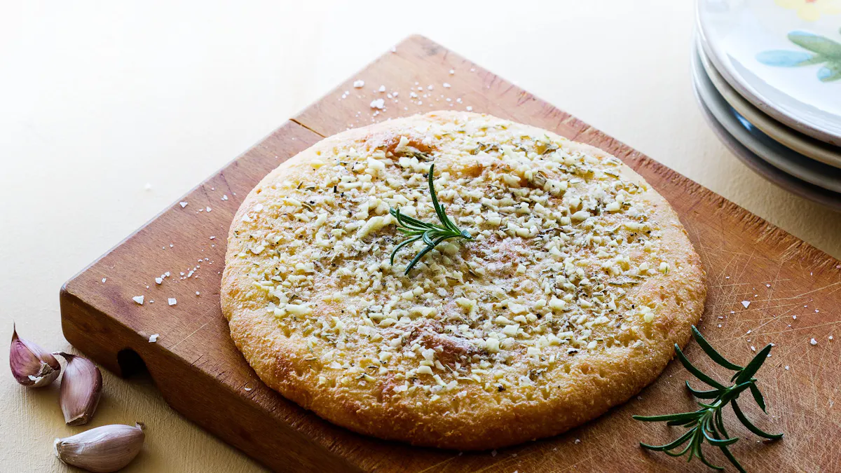 Keto garlic and rosemary focaccia
