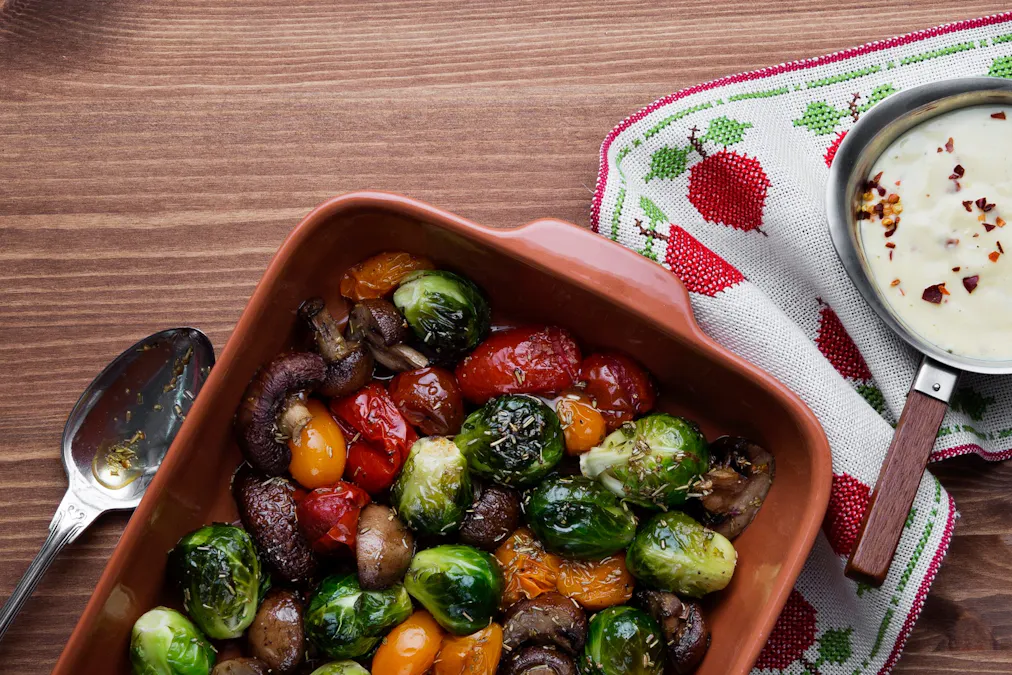 Roasted vegetables Tricolore