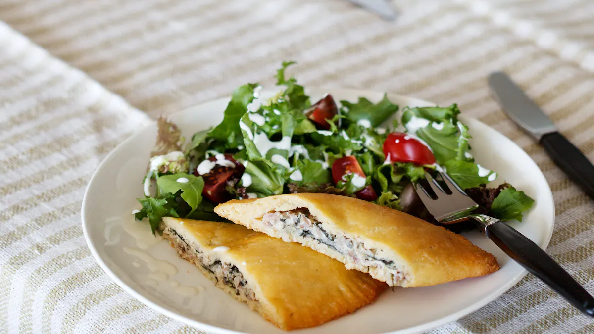 Keto pierogis filled with bacon and mushroom