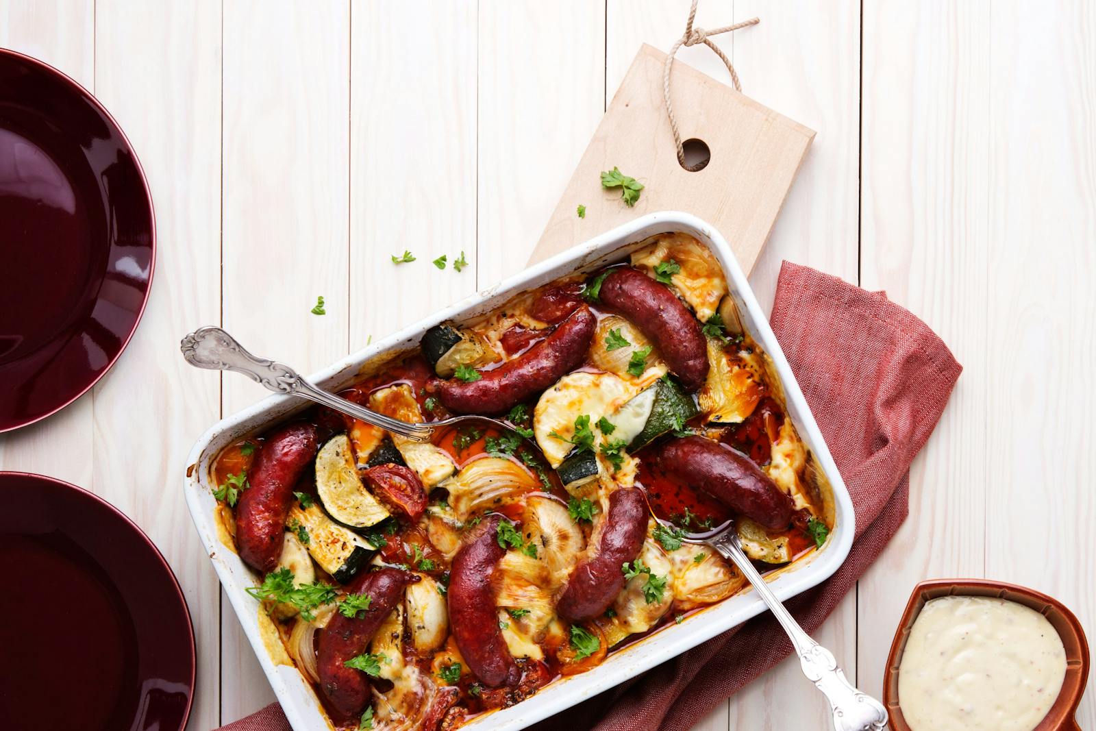 Low-Carb Oven-Baked Sausage - Recipe - Diet Doctor image of Low-Carb Oven-Baked Sausage - Recipe - Diet Doctor