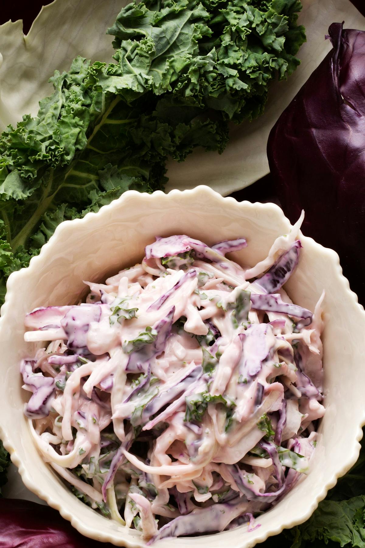 Mixed cabbage coleslaw