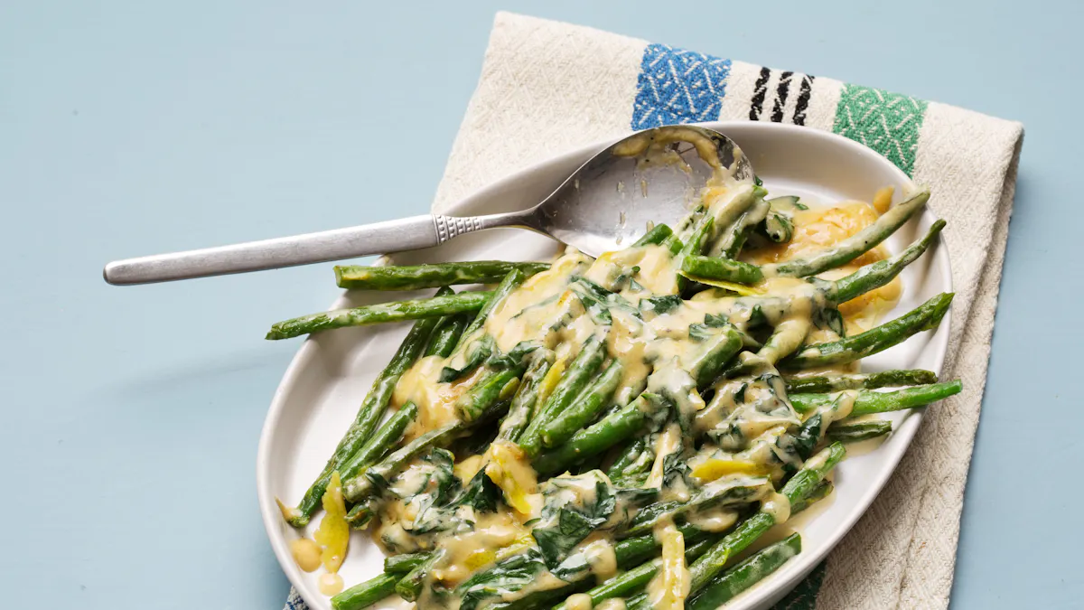 Creamy lemon green beans