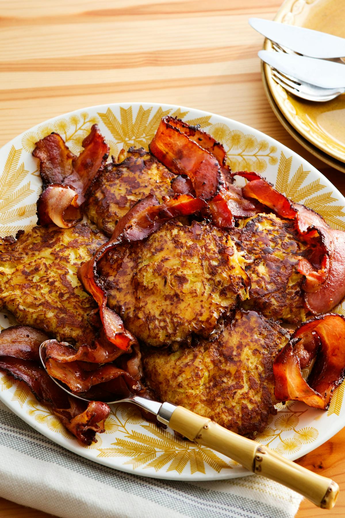 Rutabaga fritters with bacon