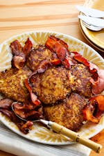 Rutabaga fritters with bacon
