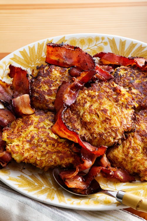 Rutabaga fritters with bacon