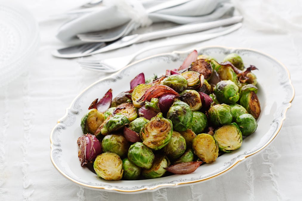 Brussels sprouts with caramelized red onions