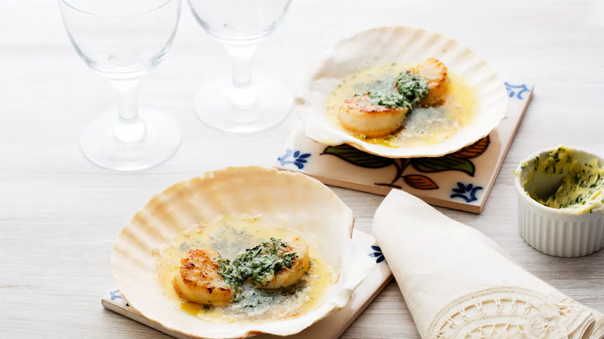 Keto scallops with herb butter