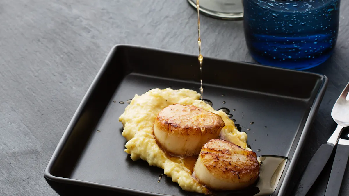 Scallops with parsnip purée and browned butter