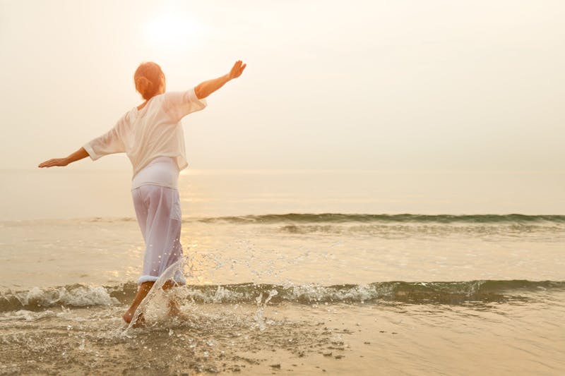 Happy woman on beach