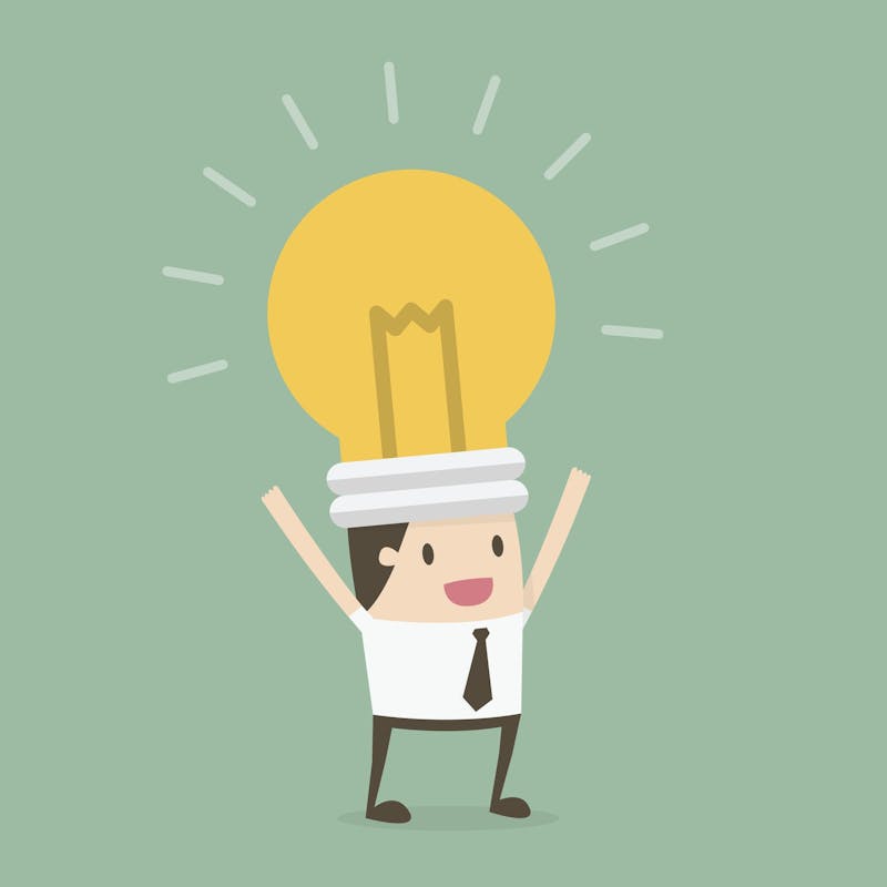 Bulb head businessman