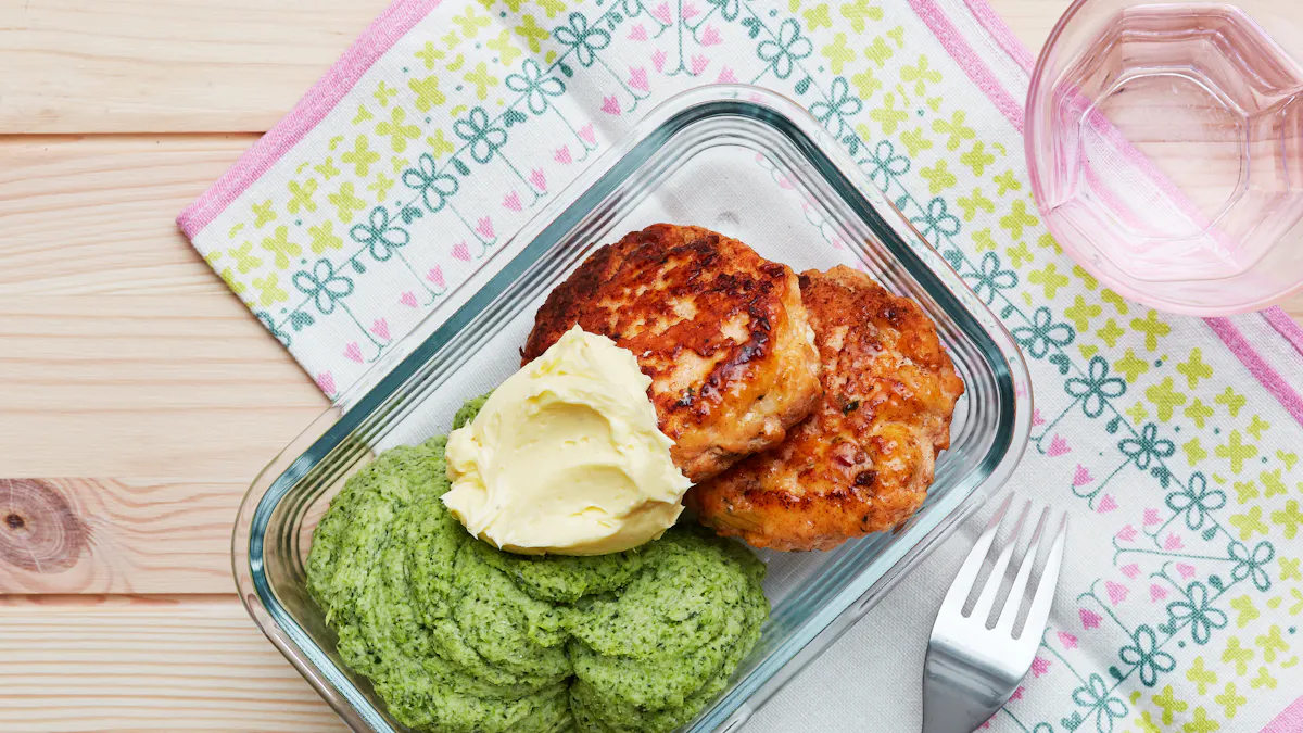 Keto salmon burgers with mash and lemon butter