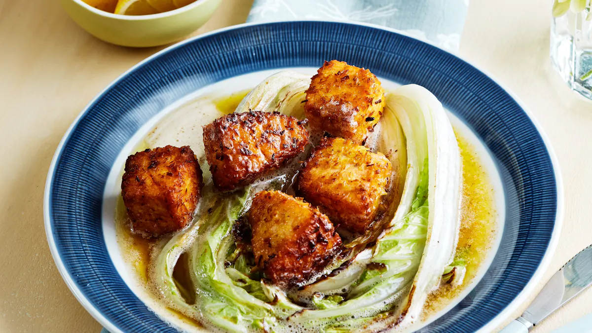 Keto coconut salmon with Napa cabbage