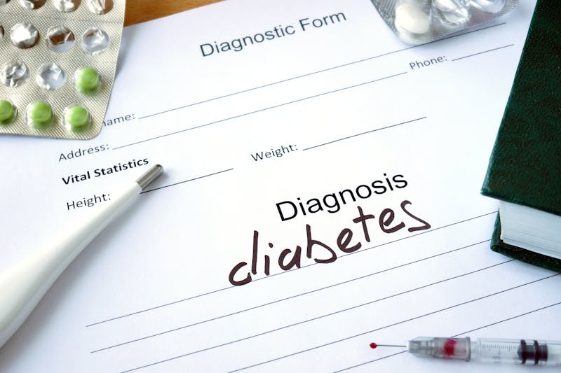 Diagnosis diabetes and pills.