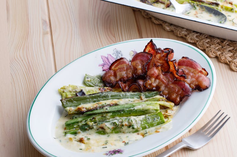Low Carb Bacon With Creamy Leeks — Recipe — Diet Doctor