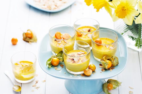 Keto saffron panna cotta