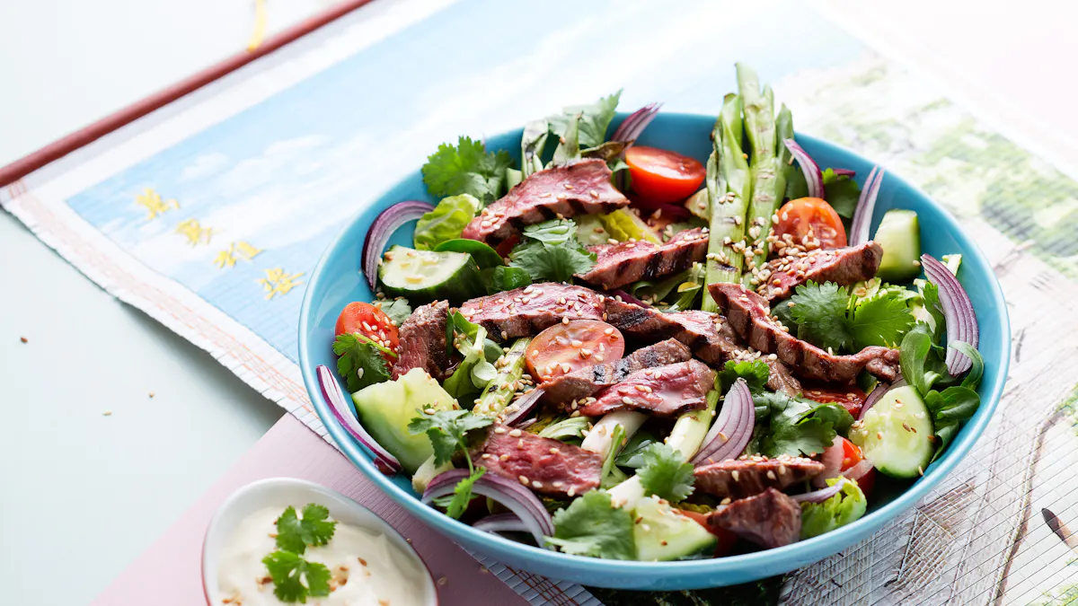 Cooking video: Keto Asian beef salad