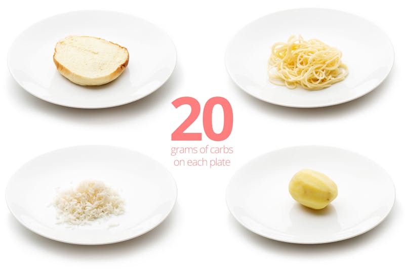 20 grams of carbs in high-carb foods