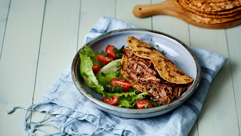 Slow-Cooker Moroccan Beef with Homemade Tortilla
