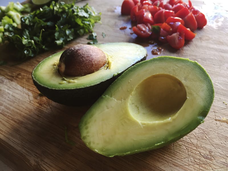 Avocado with fresh ingredients