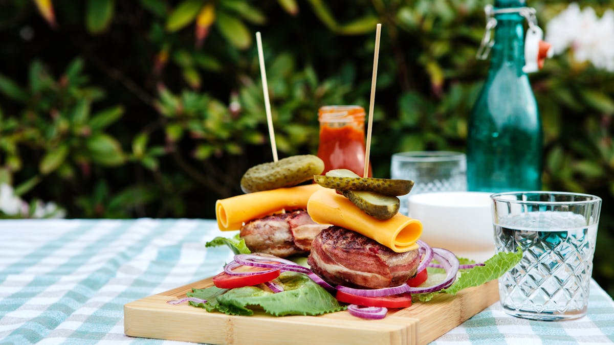 Bacon-wrapped keto burgers