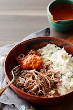 Pulled pork with turnip slaw