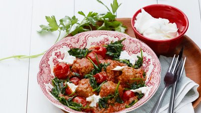 Italian keto meatballs with mozzarella cheese