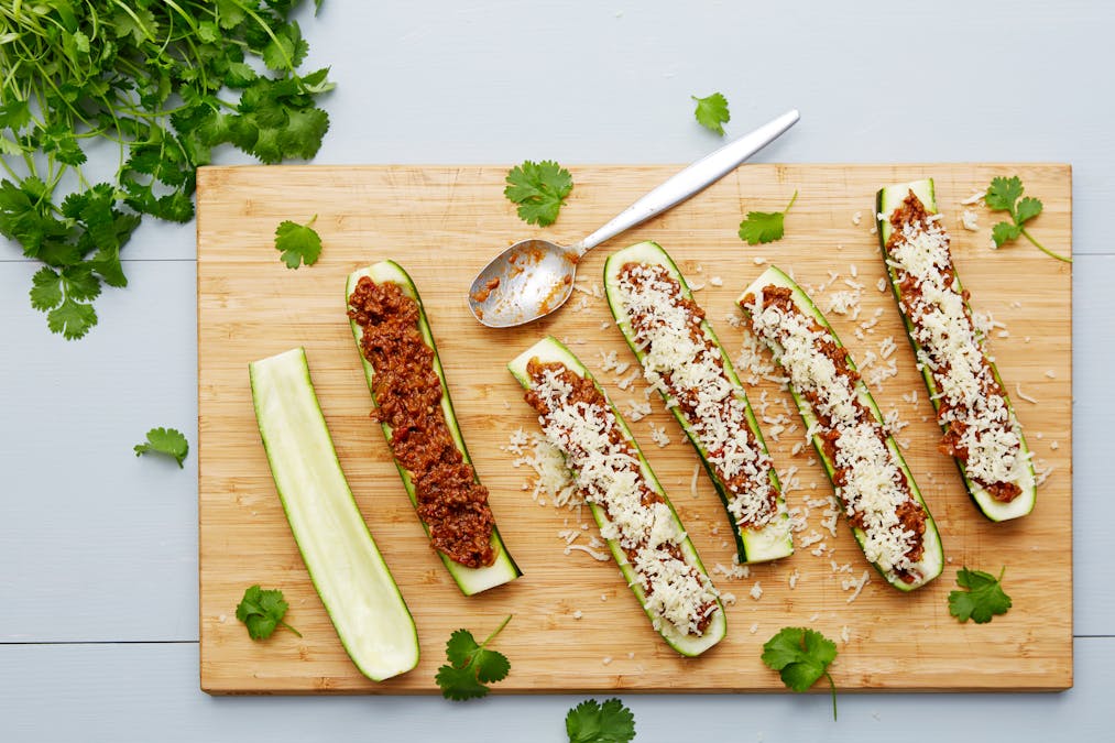 Keto Tex-Mex stuffed zucchini boats