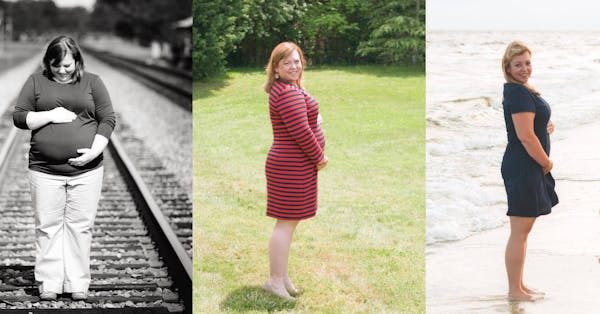 Natalie Thompson Cooper 24 weeks in all three pregnancies