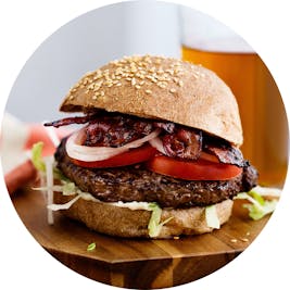 Classic Keto Hamburger with Crispy Bacon