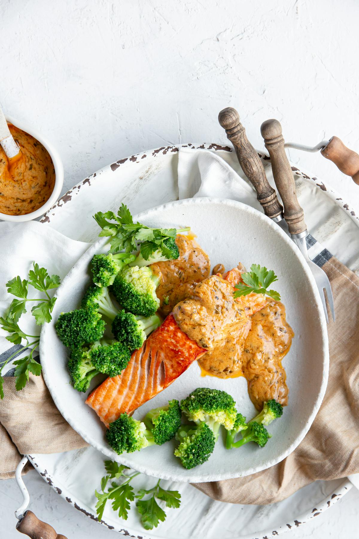 Keto salmon with cowboy sauce