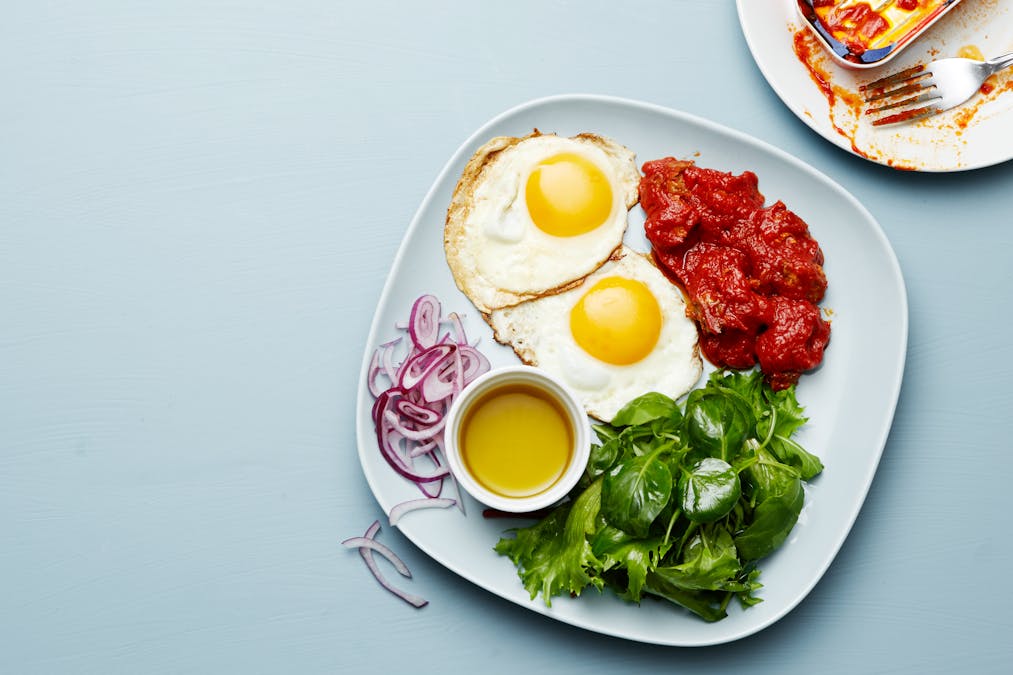 Keto mackerel and egg plate